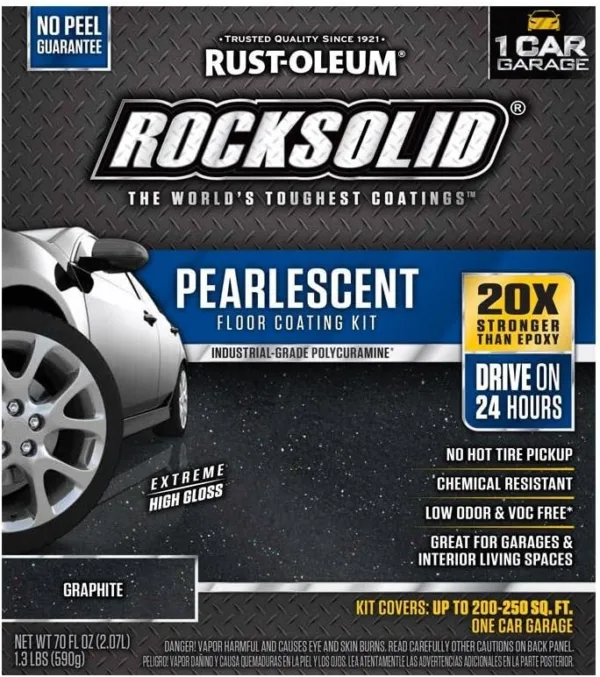 Rust-Oleum 306328 RockSolid Pearlescent 1 Car Garage Floor Coating Kit, Smoky Blue