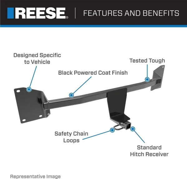 Reese Towpower Reese 77983 Class 1 Trailer Hitch, 1.25 Inch Receiver, Black, Compatible with 2020-2021 Toyota Corolla - Image 3
