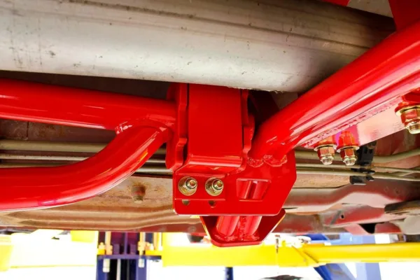 BMR Suspension TA012H Torque arm, tunnel mount, long tube headers, w/DSL Black Hammertone 1993-2002 4th Gen F-Body - Image 5