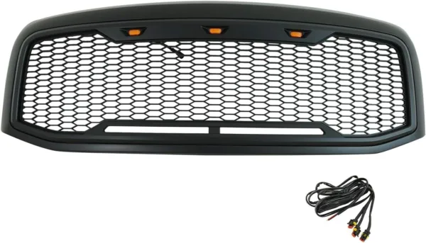 Paramount Automotive Matte Black ABS LED Impulse Mesh Grille 41-0195MB 06-08 Dodge Ram 1500/06-09 Dodge Ram 2500 - Image 2