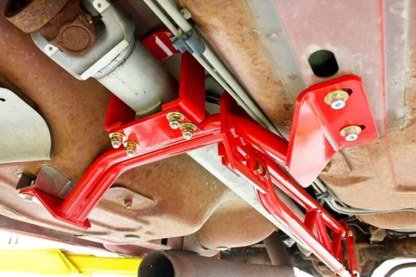 BMR Suspension TA012H Torque arm, tunnel mount, long tube headers, w/DSL Black Hammertone 1993-2002 4th Gen F-Body - Image 2