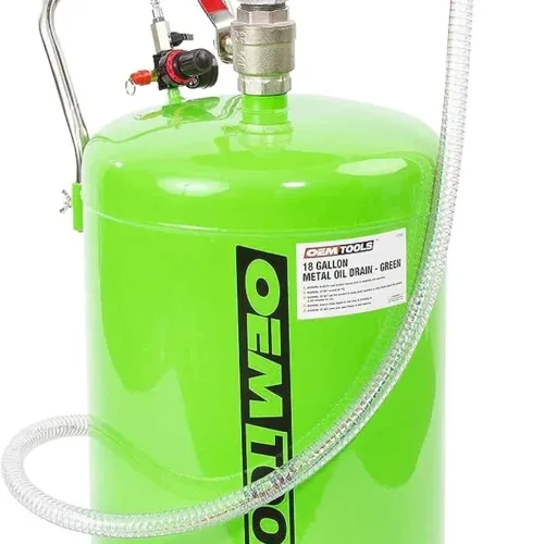 OEMTOOLS 87042 18 Gallon Portable Oil Lift Drain, Waste Oil Drain with Steel Waste Oil Container, Oil Changing, Oil Dolly for