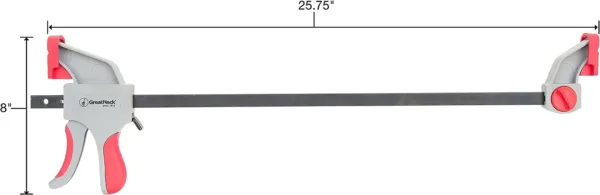 GreatNeck 59005 36 Inch Ratcheting Bar Clamp, 43.5 Inch Bar Clamp Spreader Distance, Quick Clamps for Woodworking, Rubber Jaw - Image 3