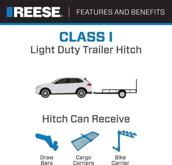 Reese Towpower Reese 77983 Class 1 Trailer Hitch, 1.25 Inch Receiver, Black, Compatible with 2020-2021 Toyota Corolla - Image 4