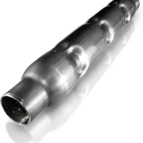 Stainless Works 2.5in CHAMBERED ROUND MUFFLER (MILL FINISH)