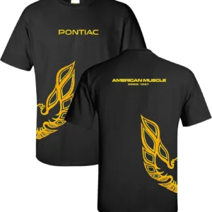 Pontiac Trans Am Firebird Wrapped Style T-Shirt 100% Cotton Preshrunk - Black