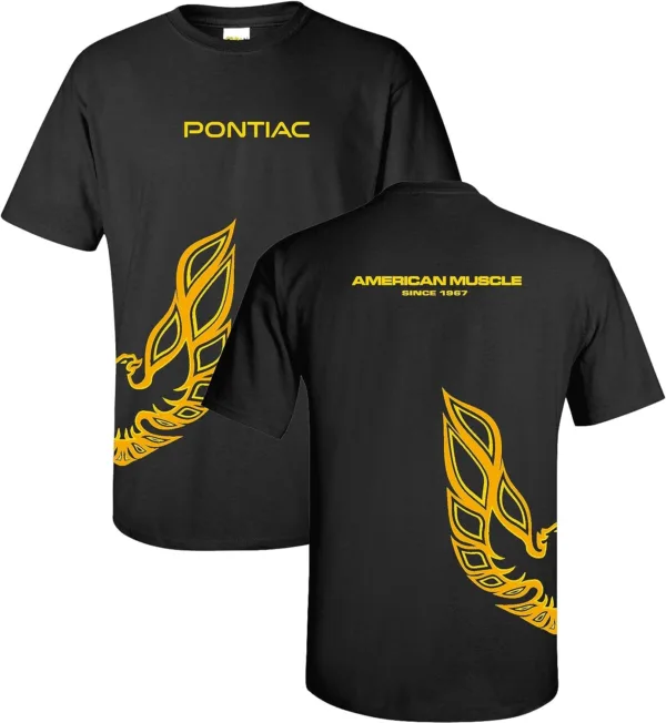 Pontiac Trans Am Firebird Wrapped Style T-Shirt 100% Cotton Preshrunk - Black