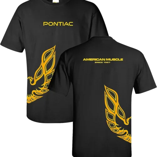 Pontiac Trans Am Firebird Wrapped Style T-Shirt 100% Cotton Preshrunk – Black