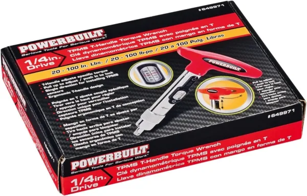 Powerbuilt 1/4 inch Drive Ratcheting T-Handle Torque Wrench, 20-100 in. lb. Range, Easy to Set and Lock in Place, for TPMS - Image 7