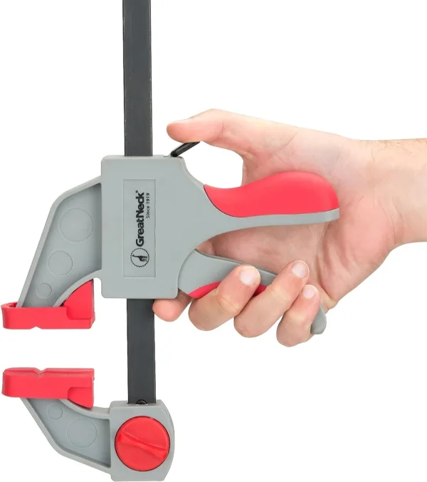 GreatNeck 59005 36 Inch Ratcheting Bar Clamp, 43.5 Inch Bar Clamp Spreader Distance, Quick Clamps for Woodworking, Rubber Jaw - Image 5