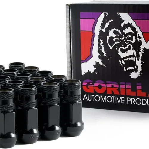 Gorilla Automotive 45028BC-20 Black 12mm x 1.25 Thread Size Forged Steel Chrome Finish Open End Lug Nut, (Pack of 20)