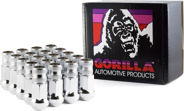 Gorilla Automotive 45038-20 12mm x 1.50 Thread Size Forged Steel Chrome Finish Open End Lug Nut, (Pack of 20)