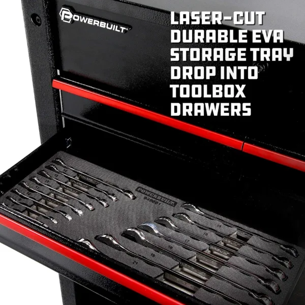Powerbuilt 16 Piece Combination Metric Wrench Set, Box and Open End, Pro Tech Tool Series, Organization Tray - 949001 - Image 5